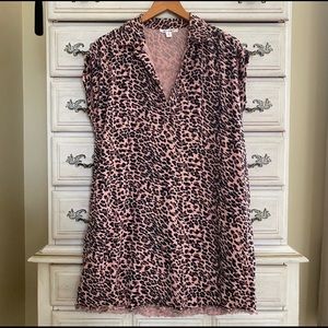 Miami Pink Leopard Print Fray Dress